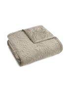 Couvre-lit corduroy Flower taupe - 220x250 cm