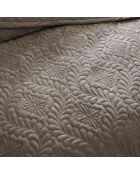 Couvre-lit corduroy Flower taupe - 220x250 cm