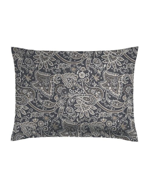 Juego de 2 fundas de almohada de satén de algodón indio gris/topo, 2 x 50 x 70 cm