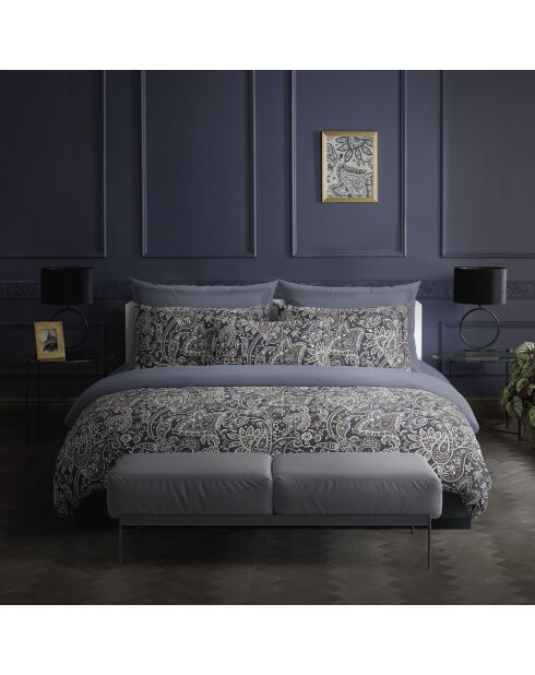 Juego de 2 fundas de almohada de satén de algodón indio gris/topo, 2 x 50 x 70 cm