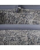 Set aus 2 Kissenbezügen, indischer Baumwollsatin, grau/taupe, 2 Stück (50 x 70 cm)