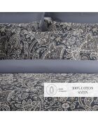 Set aus 2 Kissenbezügen, indischer Baumwollsatin, grau/taupe, 2 Stück (50 x 70 cm)