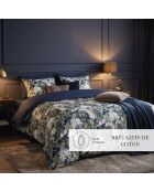 Lot de 2 taies d'oreiller satin de coton Jardin orné bleues 11 - 2x(50x70 cm)