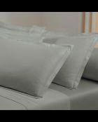 Set aus 2 schlichten, taupefarbenen Kissenbezügen aus Baumwollsatin 01