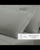 Set aus 2 schlichten, taupefarbenen Kissenbezügen aus Baumwollsatin 01