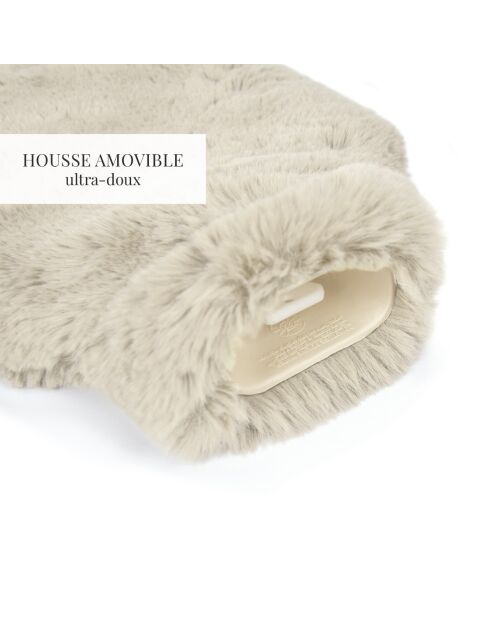 Bouillotte avec housse Uni blanche - 20x33 cm