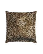 Juego de 2 fundas de almohada de satén de algodón de fantasía con forma de felino marrón, 2 x 63 cm