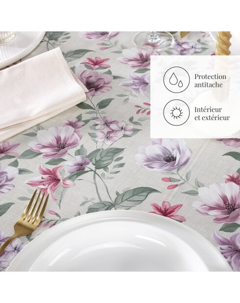Mantel gris con forma de flor