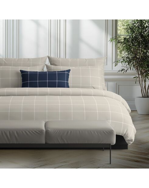 Custodia Amélia in cotone satinato color tortora - 43x210 cm