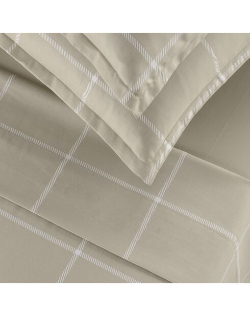 Custodia Amélia in cotone satinato color tortora - 43x210 cm