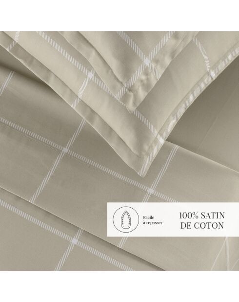 Custodia Amélia in cotone satinato color tortora - 43x210 cm