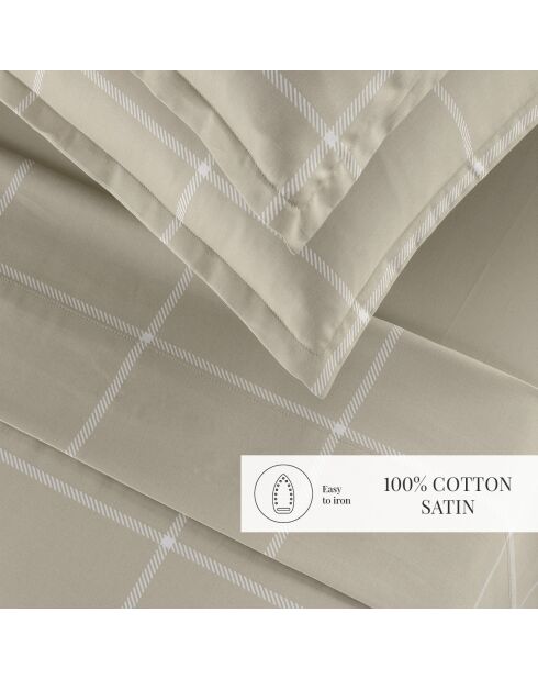 Custodia Amélia in cotone satinato color tortora - 43x210 cm