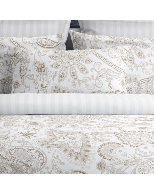 Set aus 2 taupefarbenen Kissenbezügen aus indischem Baumwollsatin — 2 Stück (50 x 70 cm)