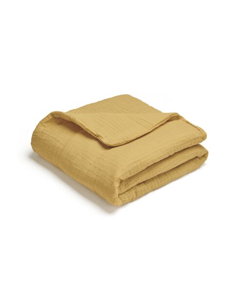 Uni gelbe Baumwollmulldecke 04 - 80x120 cm
