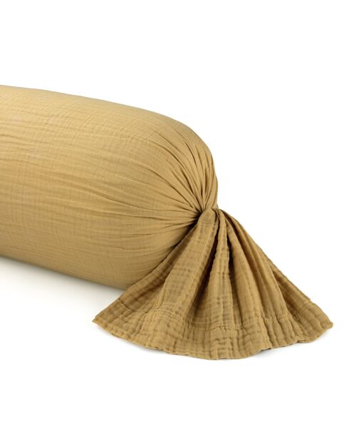 Unifarbene Kissenhülle aus gelber Baumwolle, 43 x 210 cm