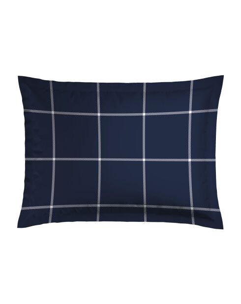 Funda de almohada Amélia de satén de algodón azul oscuro - 2x (50x70 cm)