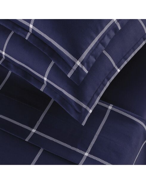 Funda de almohada Amélia de satén de algodón azul oscuro - 2x (50x70 cm)