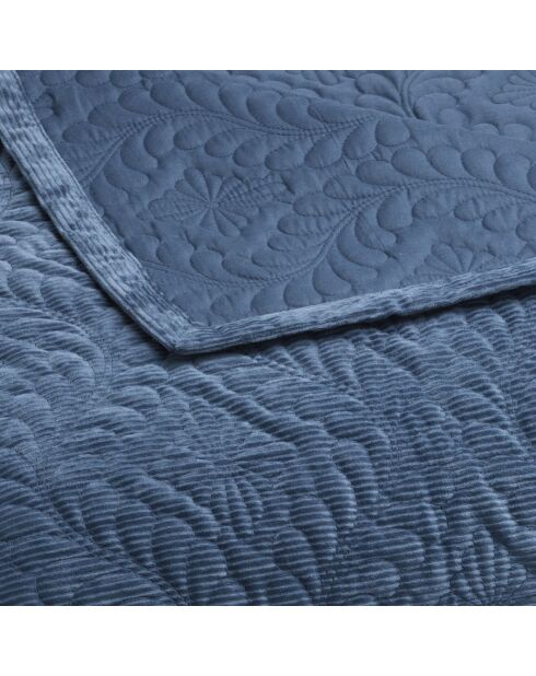 Couvre-lit corduroy Diamond bleu - 220x250 cm