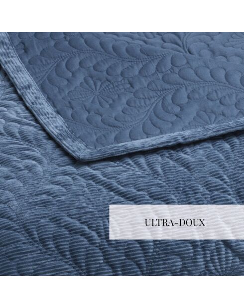 Couvre-lit corduroy Diamond bleu - 220x250 cm