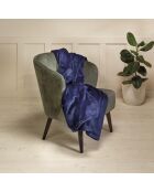 Uni blaue Fleecedecke - 180x220 cm