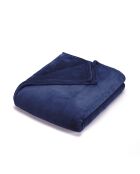 Uni blaue Fleecedecke - 180x220 cm
