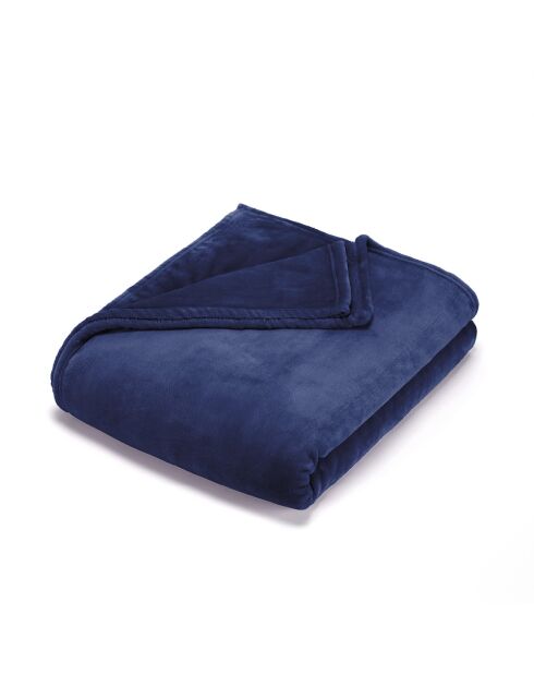Uni blaue Fleecedecke - 180x220 cm