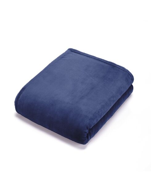 Uni blaue Fleecedecke - 180x220 cm