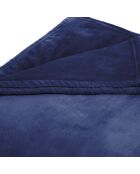 Uni blaue Fleecedecke - 180x220 cm