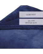 Uni blaue Fleecedecke - 180x220 cm