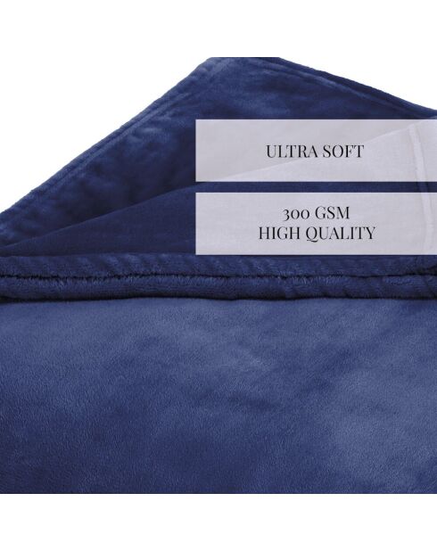 Uni blaue Fleecedecke - 180x220 cm