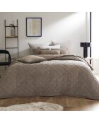 Couvre-lit corduroy Diamond taupe - 220x250 cm