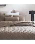 Couvre-lit corduroy Diamond taupe - 220x250 cm