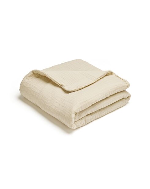 Manta de gasa de algodón Uni taupe 07 - 80x120 cm