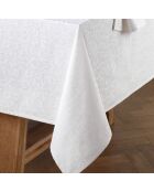Mantel tejido en jacquard barroco blanco