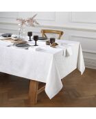 Mantel tejido en jacquard barroco blanco