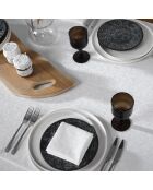 Mantel tejido en jacquard barroco blanco
