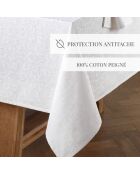 Mantel tejido en jacquard barroco blanco