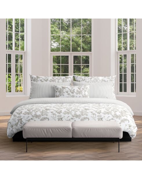 Custodia Colibri in raso di cotone con motivo floreale tortora - 43x210 cm