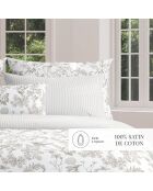 Custodia Colibri in raso di cotone con motivo floreale tortora - 43x210 cm