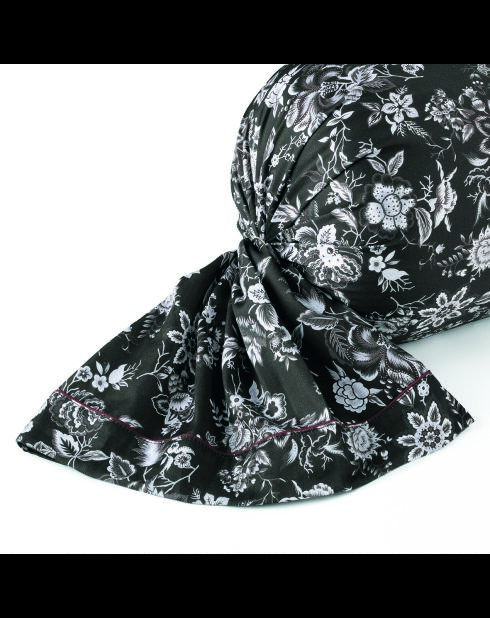 Custodia in cotone satinato Tela damascata nera - 43x210 cm