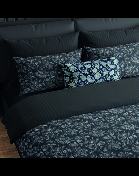 Custodia in cotone satinato Tela damascata nera - 43x210 cm