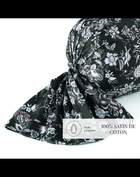 Custodia in cotone satinato Tela damascata nera - 43x210 cm