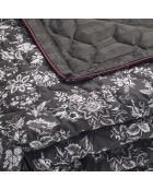 Couvre-lit satin de coton Toile damassée noir - 220x250 cm