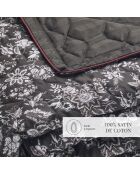 Couvre-lit satin de coton Toile damassée noir - 220x250 cm