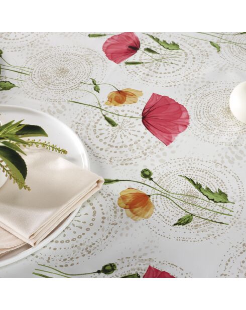 Mantel Poppy Field de color blanco roto