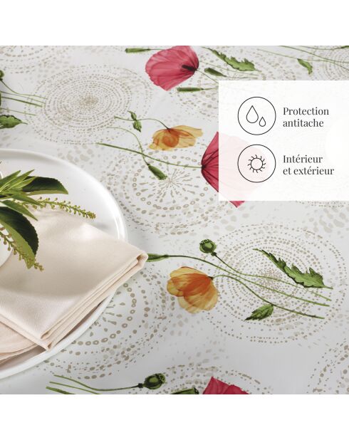 Mantel Poppy Field de color blanco roto