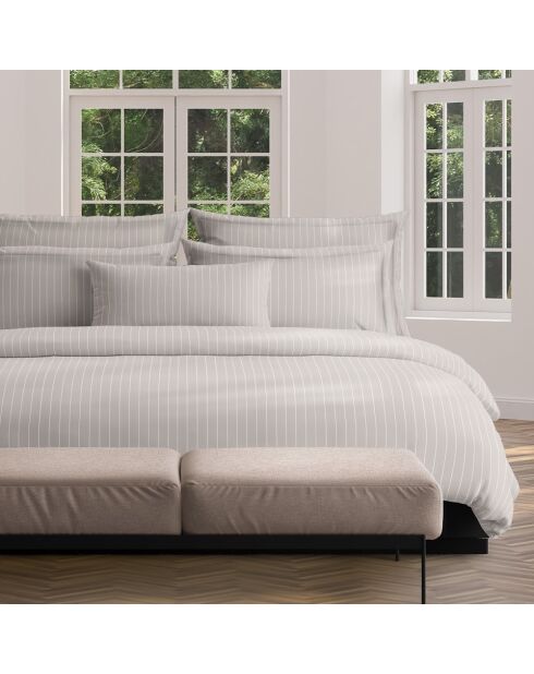 Custodia in cotone satinato Elegant stripes taupe - 43x210 cm