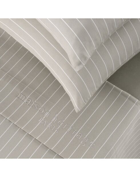 Custodia in cotone satinato Elegant stripes taupe - 43x210 cm