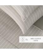 Custodia in cotone satinato Elegant stripes taupe - 43x210 cm