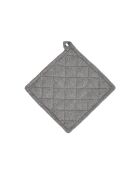 Grembiule, guanto da forno e presina in cotone grigio - 60x90 cm + 17x32 cm + 20x20 cm